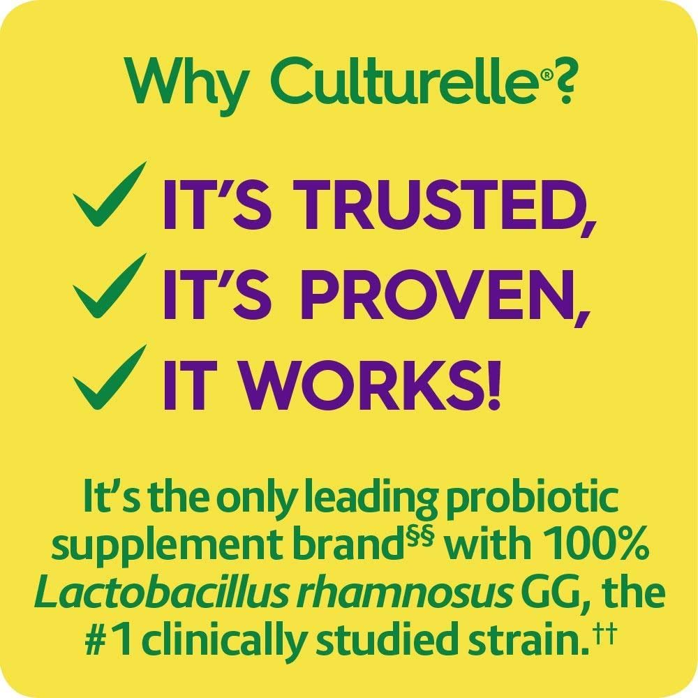 Culturelle Digestive Health Daily Probiotic Chewables, Probiotic For Men and Women, Most Clinically Studied Probiotic Strain, 10 Billion CFUs - FENGGESTORE20