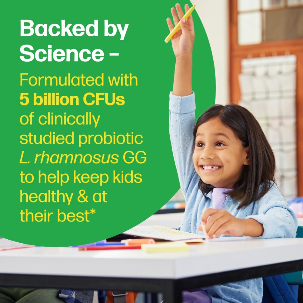 Culturelle Kids Chewable Daily Probiotic for Kids, Ages 3+, 30 Count, #1 Pediatrician-Recommended Brand, Natural Berry Flavored Daily Probiotics - FENGGESTORE20