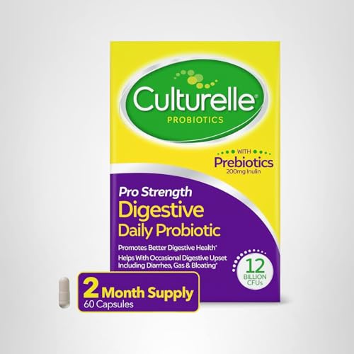 Culturelle Pro Strength Daily Probiotics For Digestive Health (2 Month Supply) with Prebiotics for Women & Men, Supports Occasional Diarrhea - FENGGESTORE20