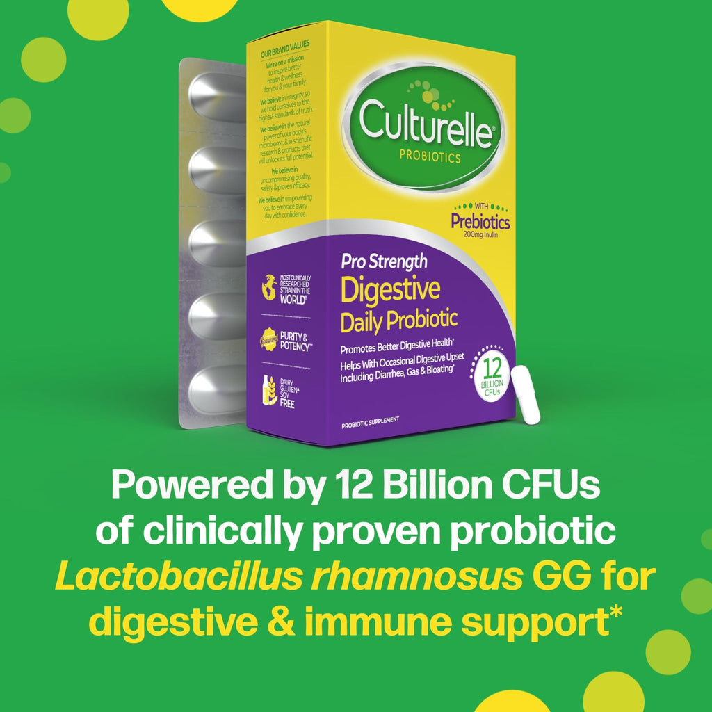 Culturelle Pro Strength Daily Probiotics For Digestive Health (2 Month Supply) with Prebiotics for Women & Men, Supports Occasional Diarrhea - FENGGESTORE20