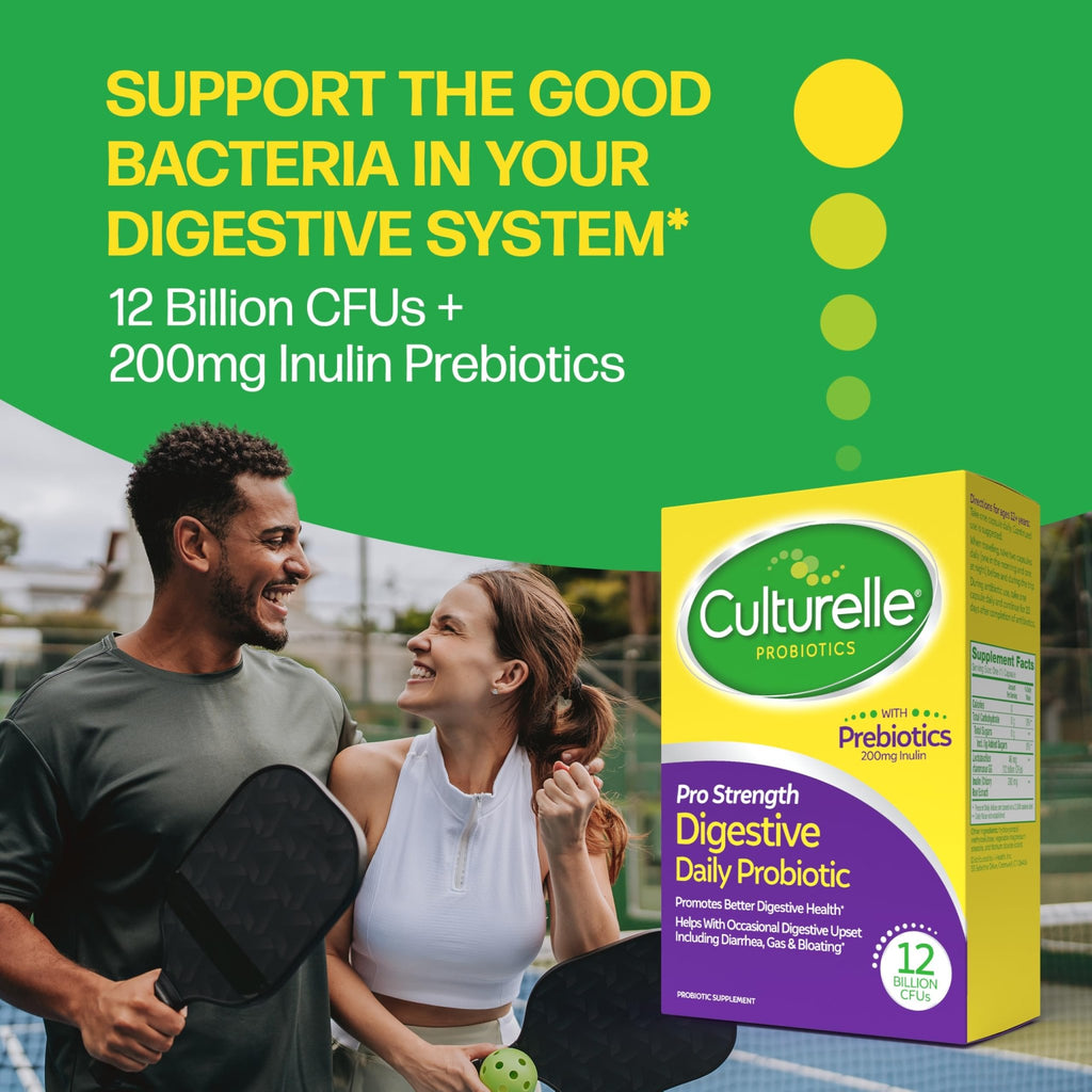 Culturelle Pro Strength Daily Probiotics For Digestive Health (2 Month Supply) with Prebiotics for Women & Men, Supports Occasional Diarrhea - FENGGESTORE20