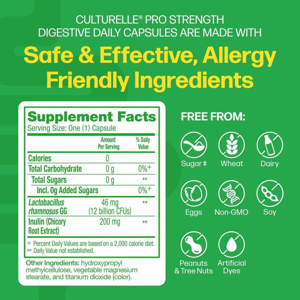 Culturelle Pro Strength Daily Probiotics For Digestive Health (2 Month Supply) with Prebiotics for Women & Men, Supports Occasional Diarrhea - FENGGESTORE20