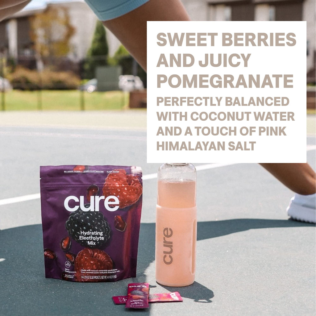 Cure Hydration | Plant-Based Electrolyte Drink Mix | No Added Sugar | FSA-HSA | Dehydration Relief Powder Made with Coconut Water | Non-GMO | Vegan - FENGGESTORE20