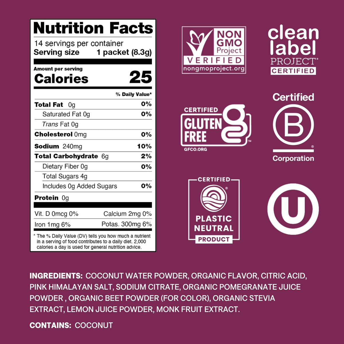 Cure Hydration | Plant-Based Electrolyte Drink Mix | No Added Sugar | FSA-HSA | Dehydration Relief Powder Made with Coconut Water | Non-GMO | Vegan - FENGGESTORE20