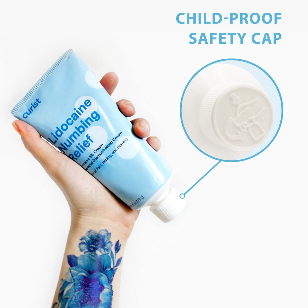 Curist 5% Lidocaine Numbing Cream - 6 oz (170 g) XL Tube - Soothing Numbing Cream for Temporary Discomfort, Itching, and Burning from Hemorrhoids Lidocaine 5% (1 Pack - 6 oz Tube) - FENGGESTORE20