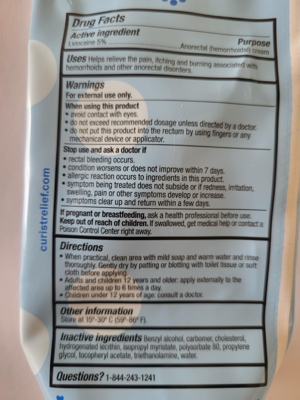 Curist 5% Lidocaine Numbing Cream - 6 oz (170 g) XL Tube - Soothing Numbing Cream for Temporary Discomfort, Itching, and Burning from Hemorrhoids Lidocaine 5% (1 Pack - 6 oz Tube) - FENGGESTORE20