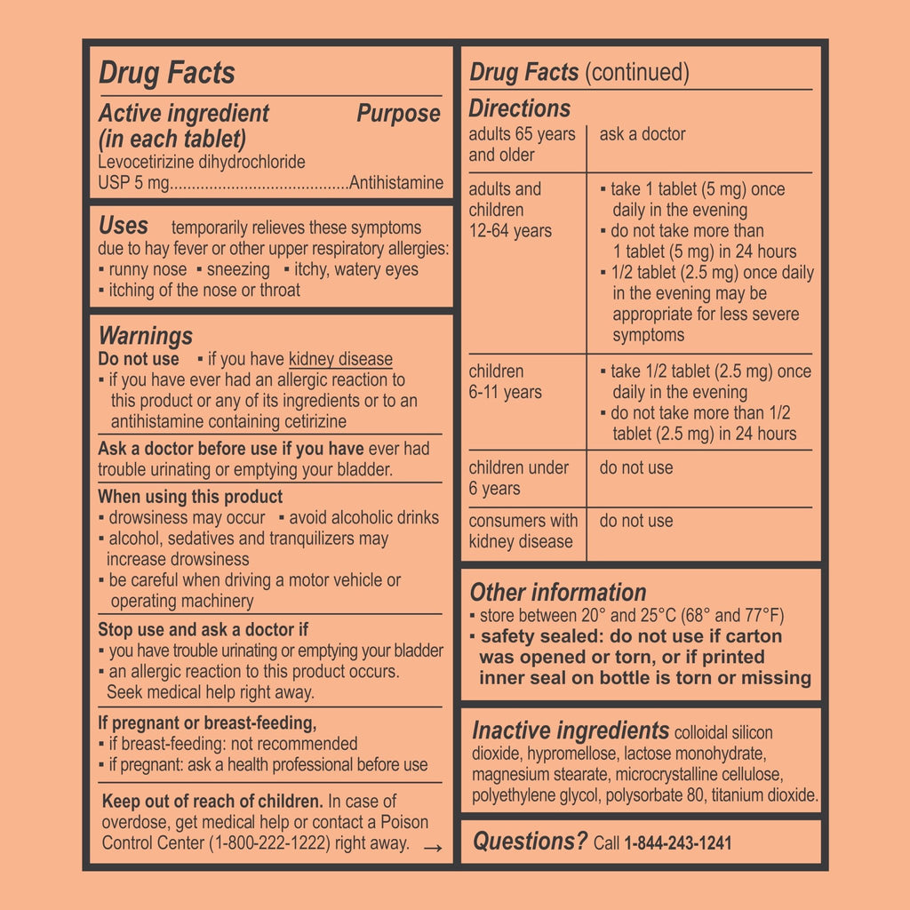 Curist - Generic Xyzal Levocetirizine 5 mg - (90 Tablets) - Allergy Pills, 24 Hour Allergy Relief - Allergy Medicine - FENGGESTORE20