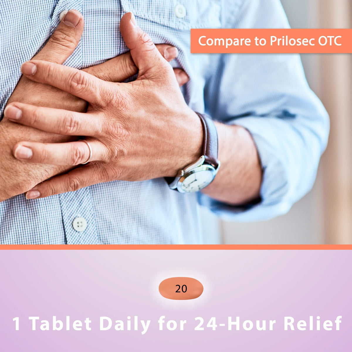 Curist Omeprazole 20mg Tablets - 42 Count Delayed-Release Tablets - Acid Reflux Medicine for Heartburn Relief - FENGGESTORE20