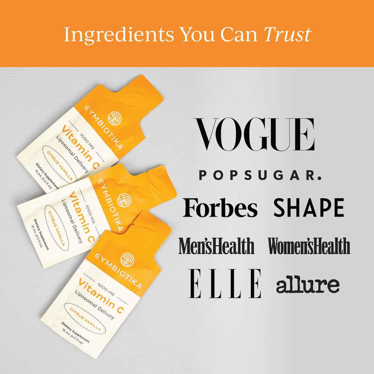 CYMBIOTIKA Vitamin C Individual Packets, Liposomal Delivery, Supplement for Immune Support, Collagen Boost, & Healthy Aging - FENGGESTORE20