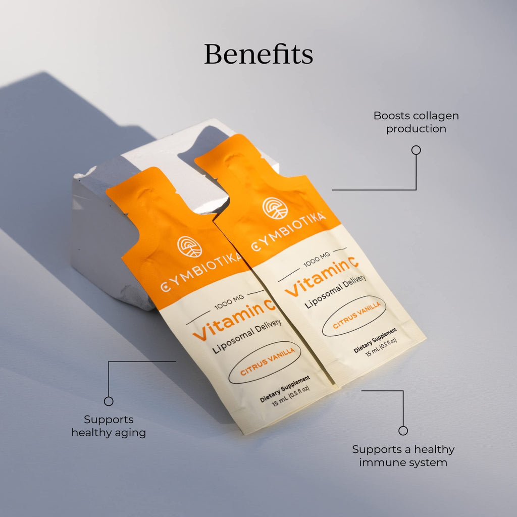 CYMBIOTIKA Vitamin C Individual Packets, Liposomal Delivery, Supplement for Immune Support, Collagen Boost, & Healthy Aging - FENGGESTORE20