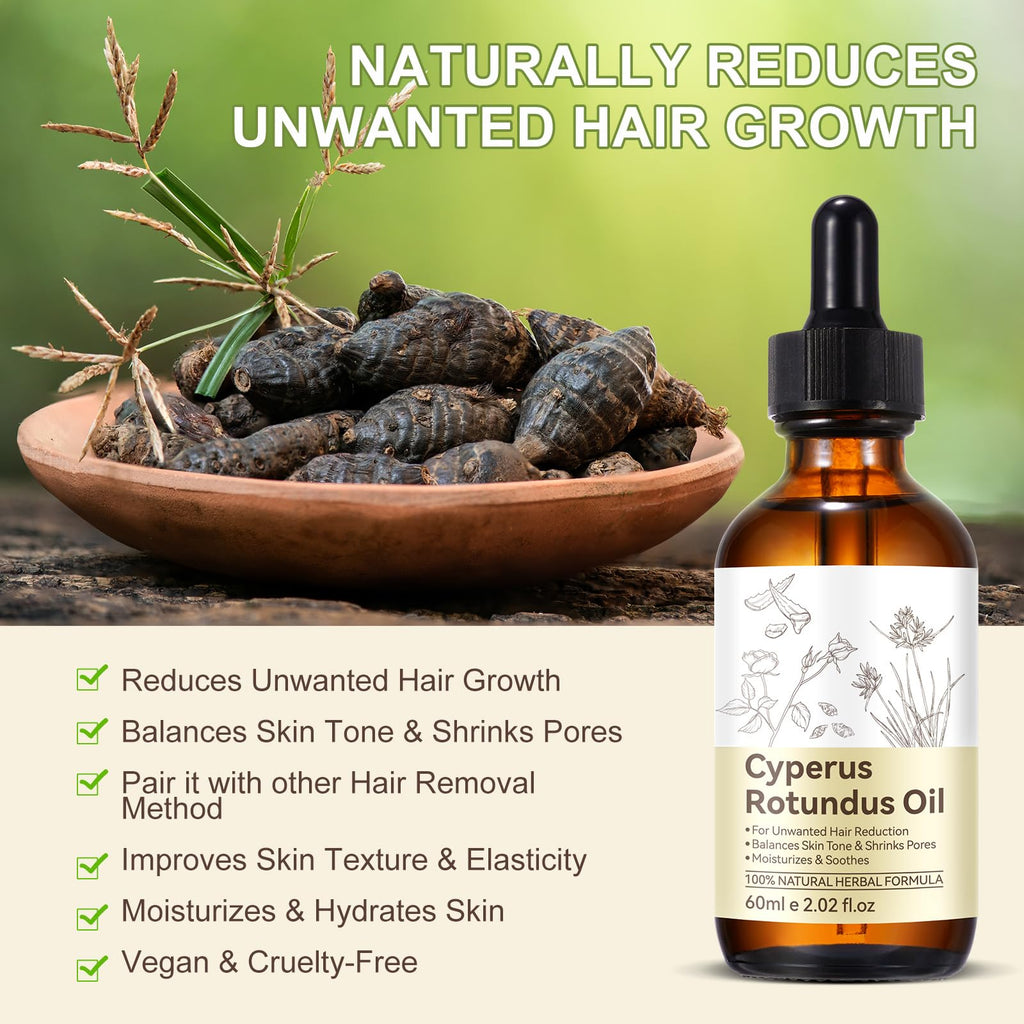 Cyperus Rotundus Oil, Natural for Reducing Body Hair Growth, Cyperus Rotundus Oil for Hair - FENGGESTORE20
