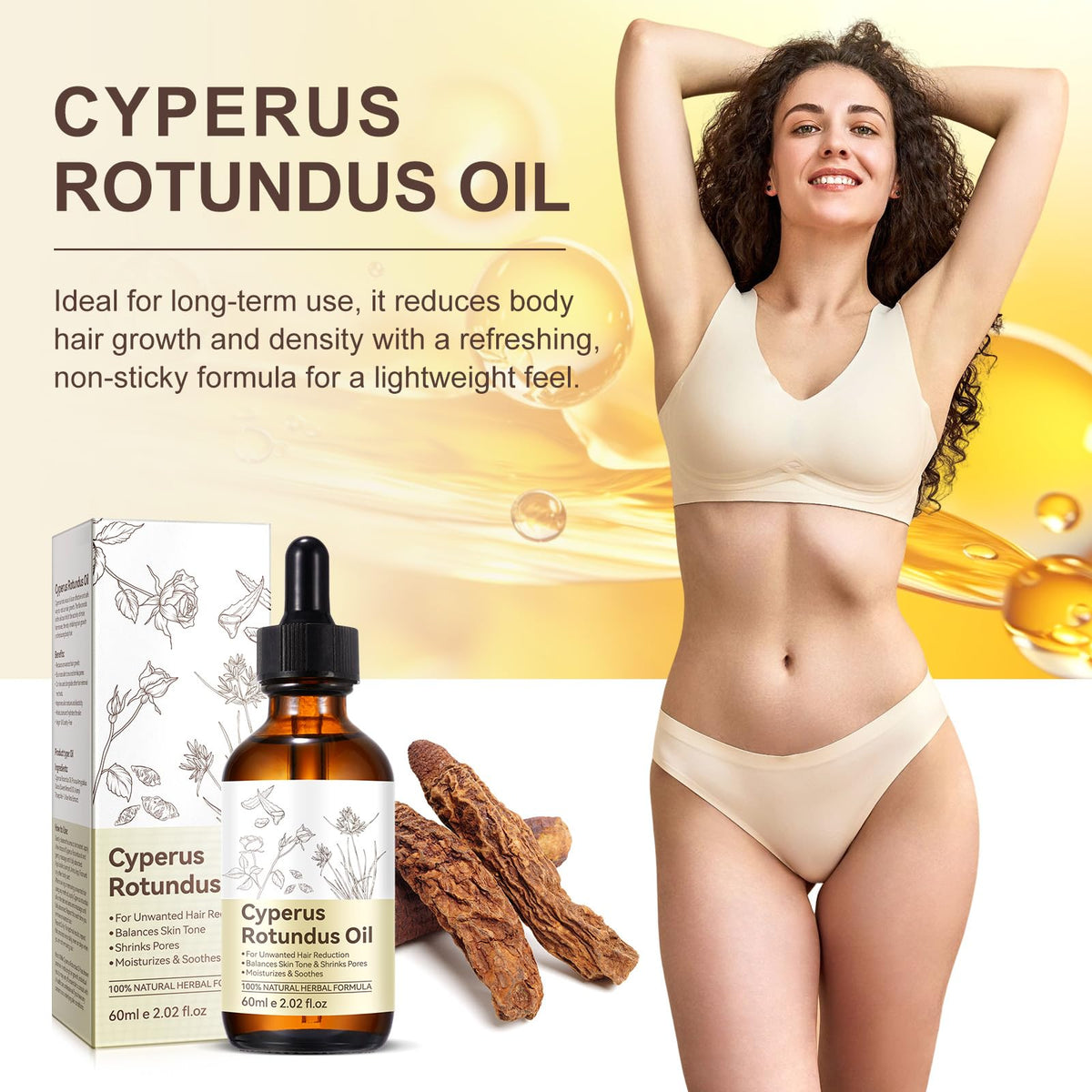 Cyperus Rotundus Oil, Natural for Reducing Body Hair Growth, Cyperus Rotundus Oil for Hair - FENGGESTORE20