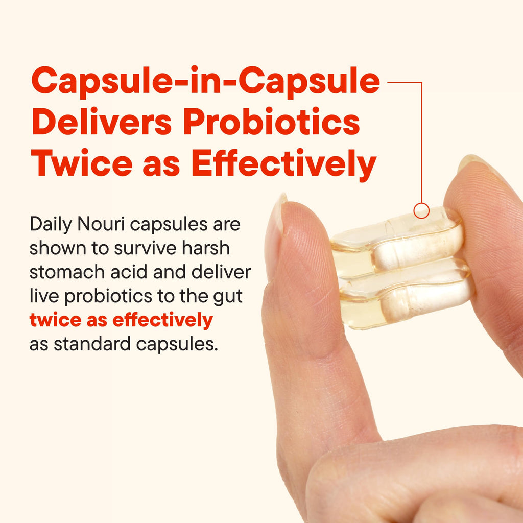 Daily Nouri Digestive Support Probiotics for Women & Men | Bloating & Gas Relief | 3 Clinically Studied Strains + Omega | 30-Day Supply - FENGGESTORE20