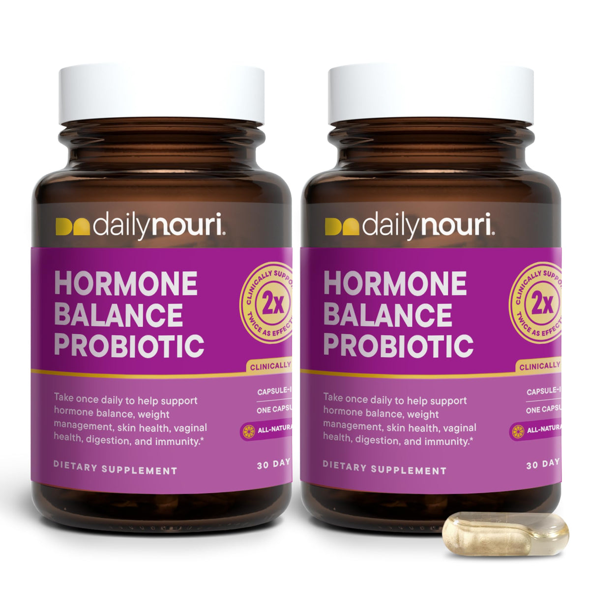 Daily Nouri Hormone Balance Probiotics for Women | Hormone Balance for Women | PMS, Hormonal Acne, & Bloating Support | 7 Clinically Studied Strains + Omega | 30-Day Supply - FENGGESTORE20