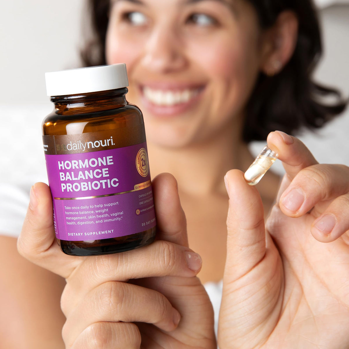 Daily Nouri Hormone Balance Probiotics for Women | Hormone Balance for Women | PMS, Hormonal Acne, & Bloating Support | 7 Clinically Studied Strains + Omega | 30-Day Supply - FENGGESTORE20