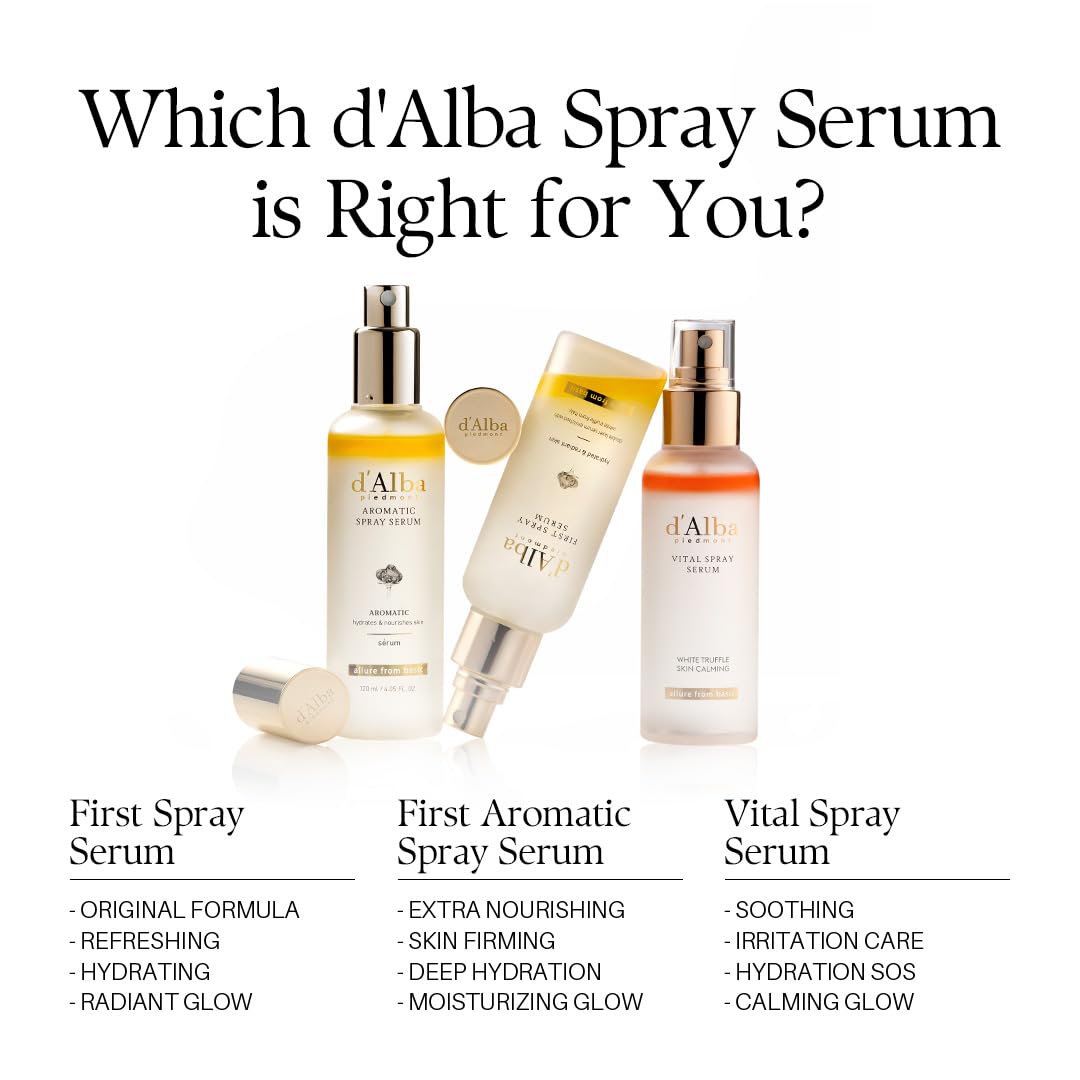 d'alba Piedmont Italian White Truffle First Aromatic Spray Serum, Fragrant VEGAN Glowy Antioxidant Face Mist - FENGGESTORE20