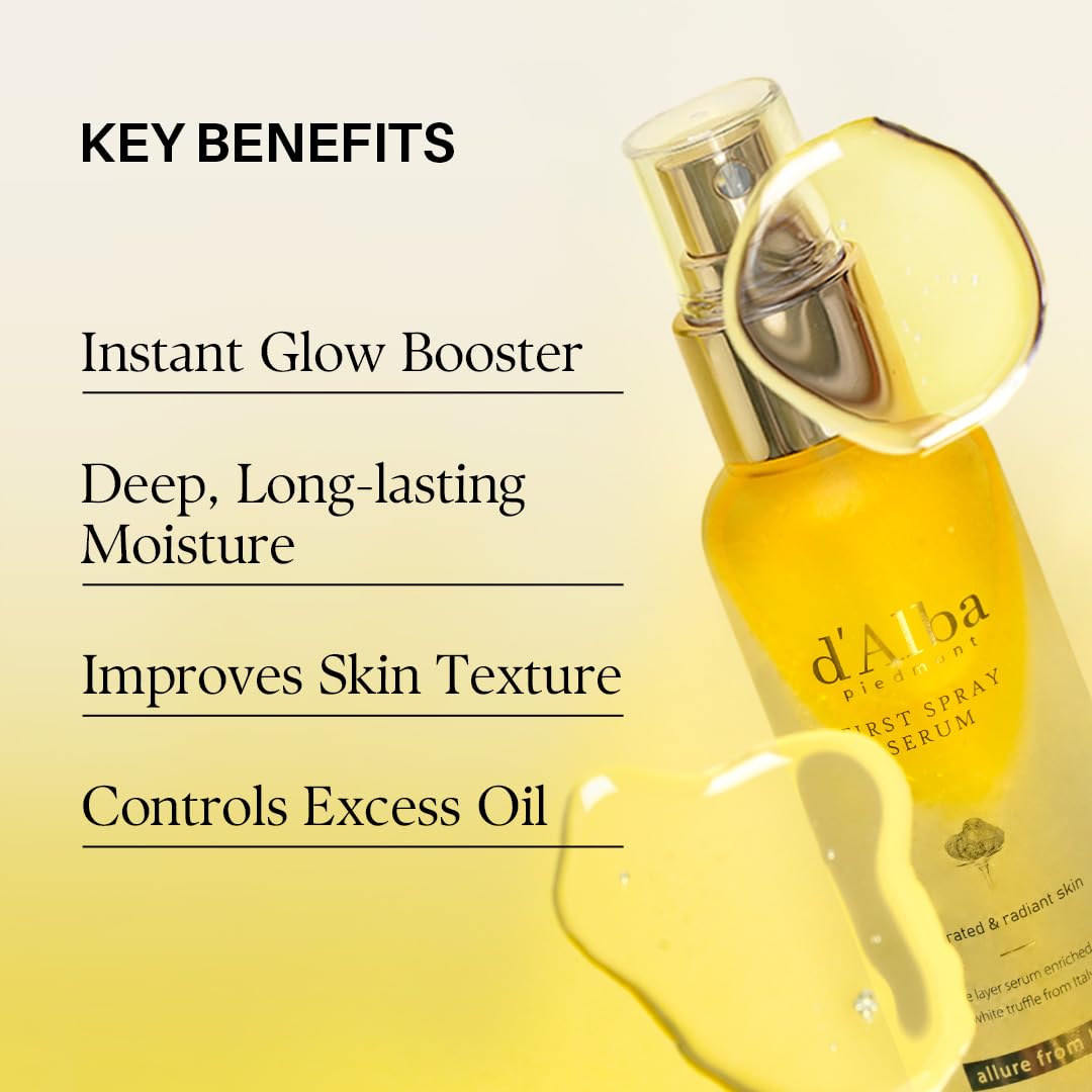 d'alba Piedmont Italian White Truffle First Spray Serum, Vegan Skin Care, Light-weight Face - FENGGESTORE20