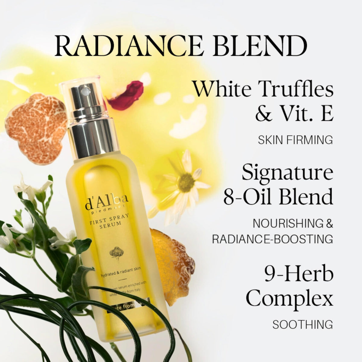 d'alba Piedmont Italian White Truffle First Spray Serum, Vegan Skin Care, Light-weight Face - FENGGESTORE20