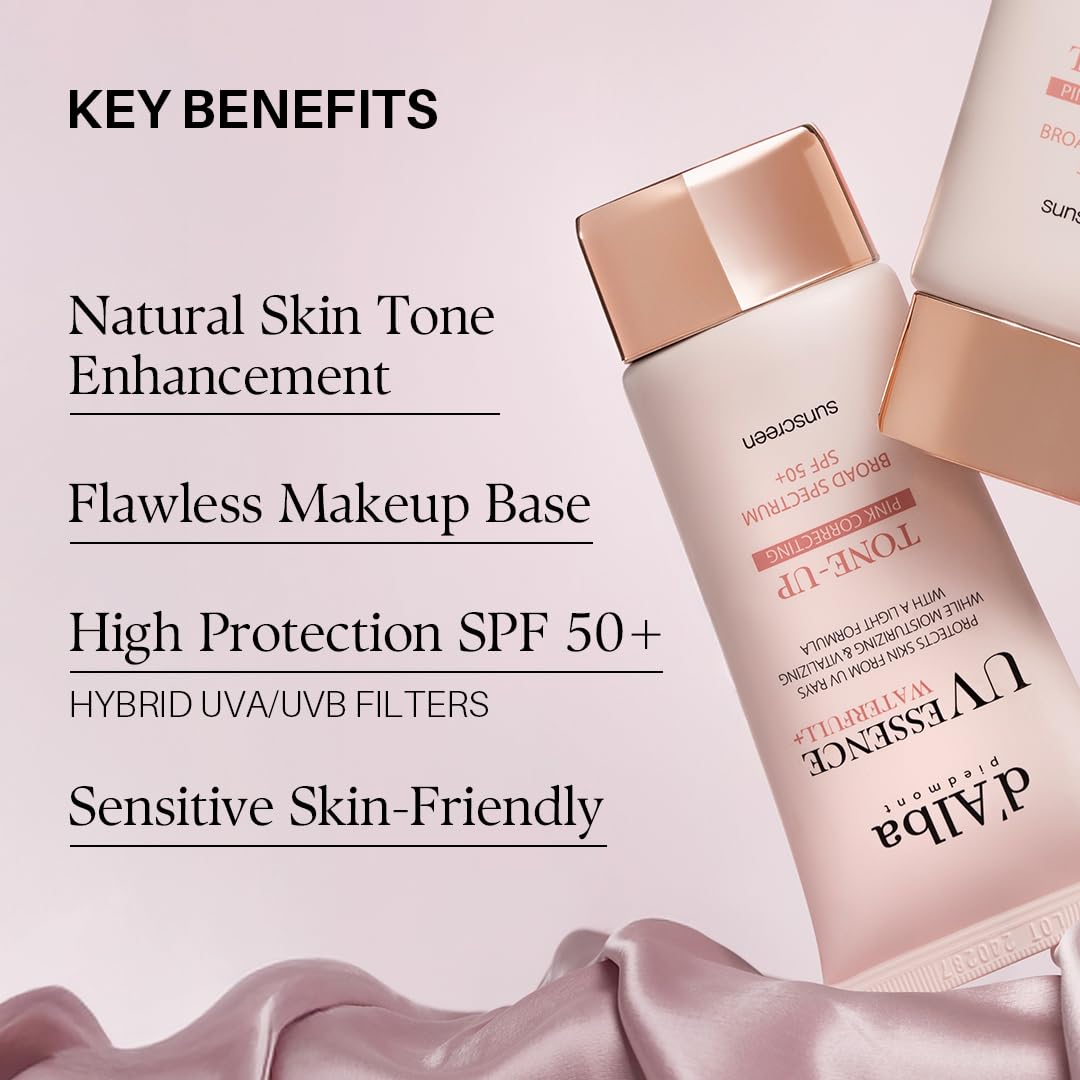 d'alba Piedmont Waterfull Tone-Up Sunscreen Serum BROAD SPECTRUM SPF 50 + Korean Sunscreen for Face, All Skin Tones (1.69 fl.oz.) - FENGGESTORE20