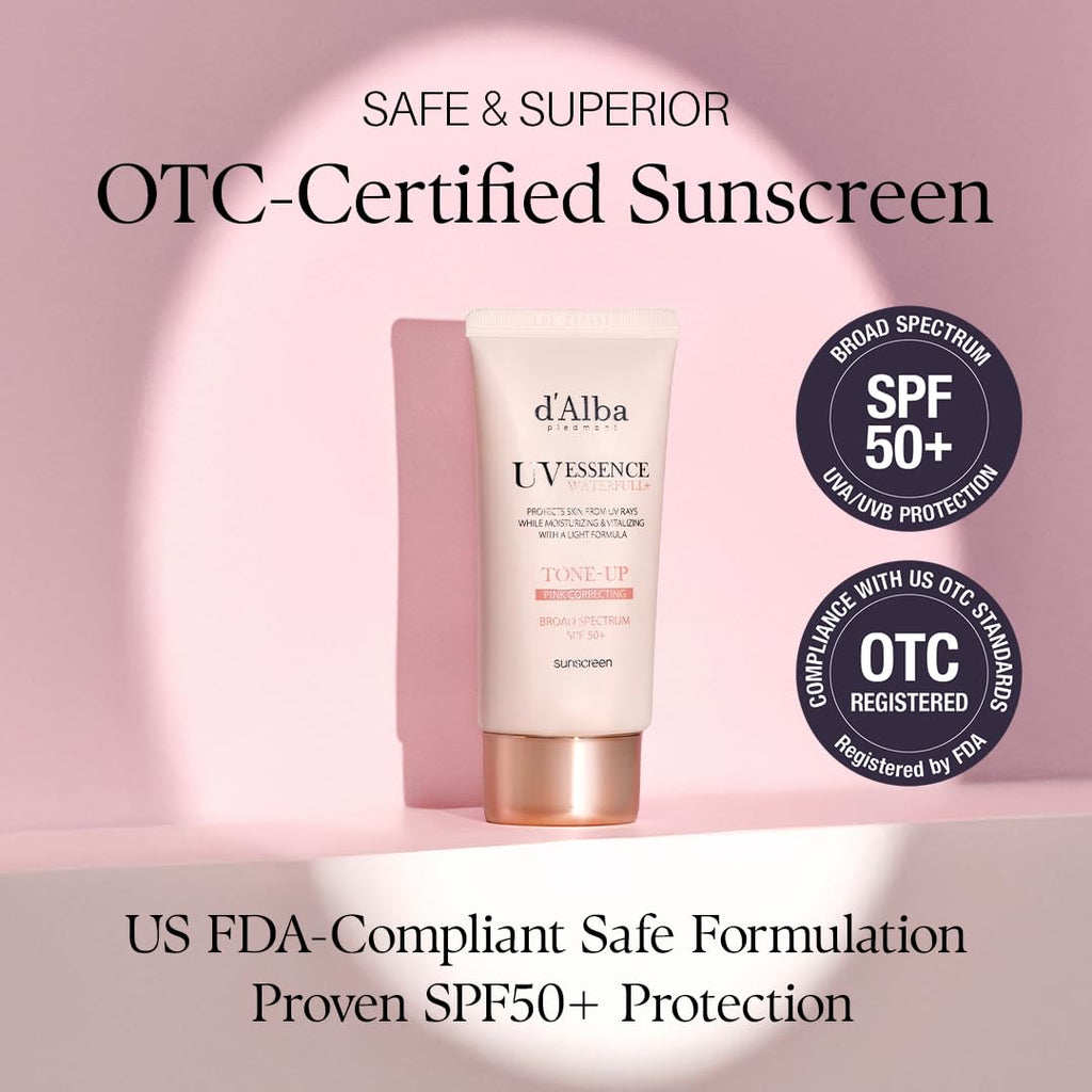 d'alba Piedmont Waterfull Tone-Up Sunscreen Serum BROAD SPECTRUM SPF 50 + Korean Sunscreen for Face, All Skin Tones (1.69 fl.oz.) - FENGGESTORE20