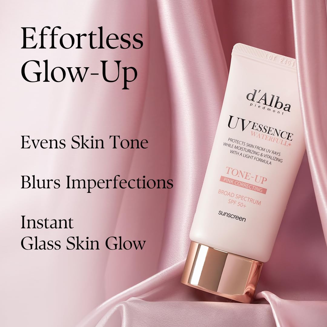 d'alba Piedmont Waterfull Tone-Up Sunscreen Serum BROAD SPECTRUM SPF 50 + Korean Sunscreen for Face, All Skin Tones (1.69 fl.oz.) - FENGGESTORE20