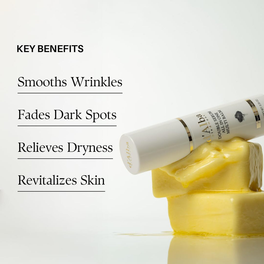 d'alba Piedmont White Truffle Double Serum All-in-one Multi Balm, Stick Balm, Vegan Skincare with Vitamin C and Vegan Collagen, 3-in-1 Anti Wrinkle, Eye Treatment, Dark Spot Remover - FENGGESTORE20