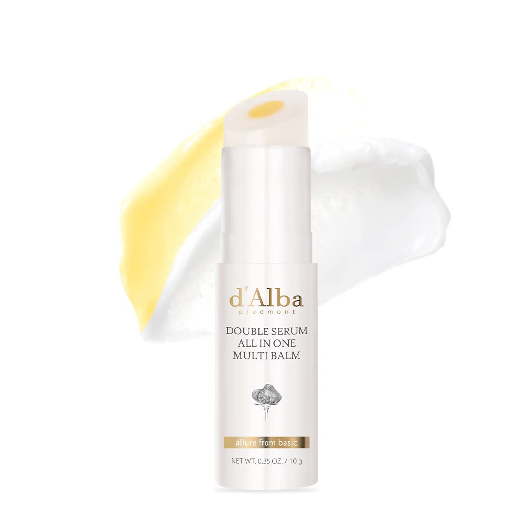 d'alba Piedmont White Truffle Double Serum All-in-one Multi Balm, Stick Balm, Vegan Skincare with Vitamin C and Vegan Collagen, 3-in-1 Anti Wrinkle, Eye Treatment, Dark Spot Remover - FENGGESTORE20