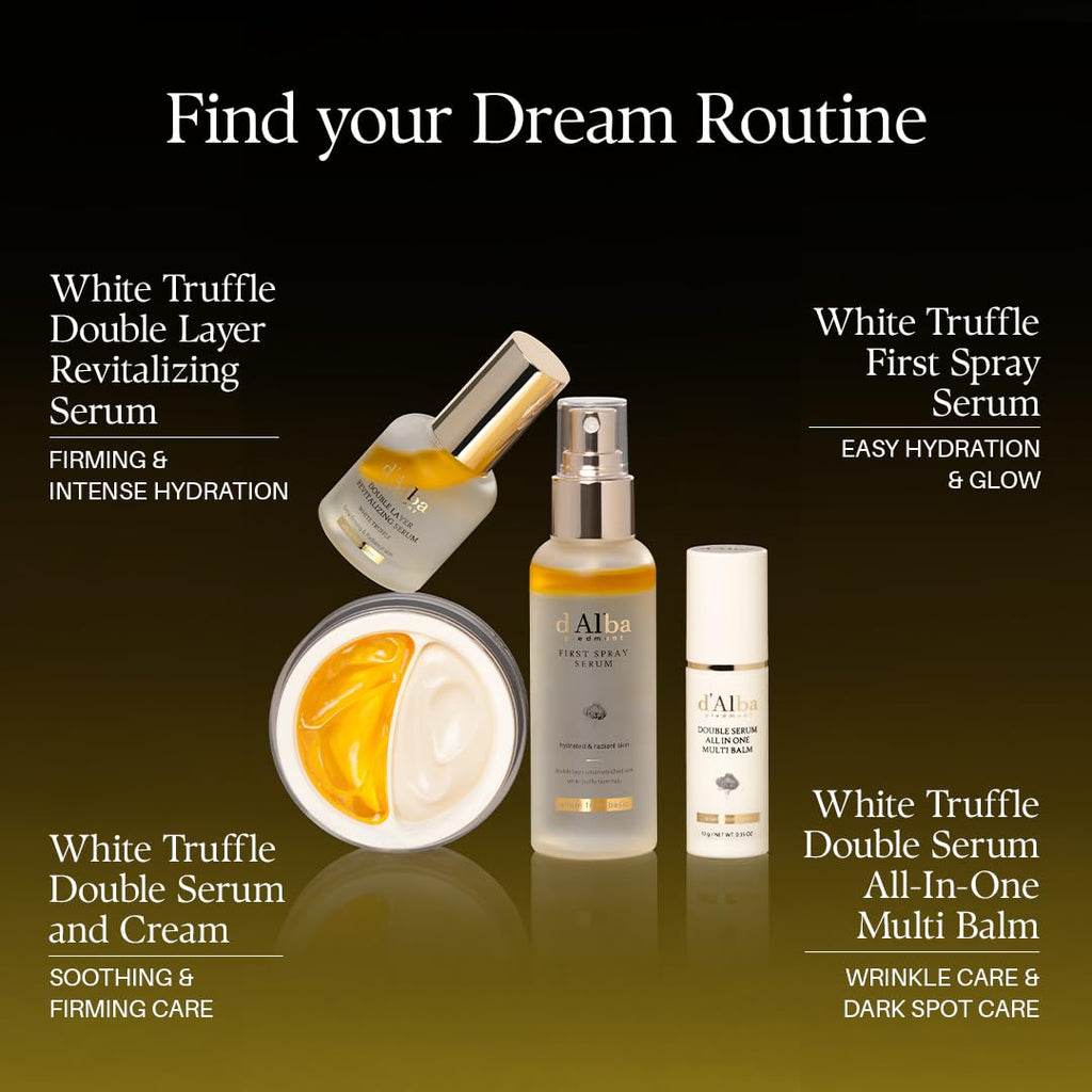 d'alba Piedmont White Truffle Double Serum All-in-one Multi Balm, Stick Balm, Vegan Skincare with Vitamin C and Vegan Collagen, 3-in-1 Anti Wrinkle, Eye Treatment, Dark Spot Remover - FENGGESTORE20