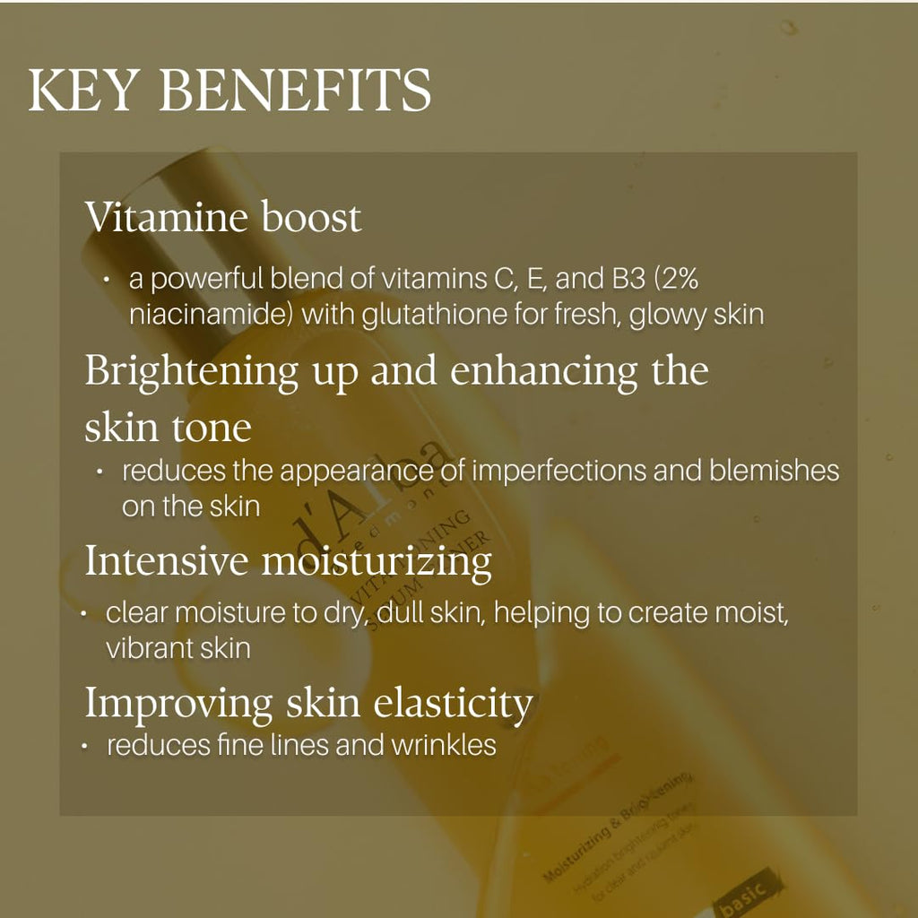 d'alba Piedmont White Truffle Vita Toning Serum Toner, Glass Skin with Double Vitamin Skincare, Face Moisturizer, (6.09 fl. oz) - FENGGESTORE20