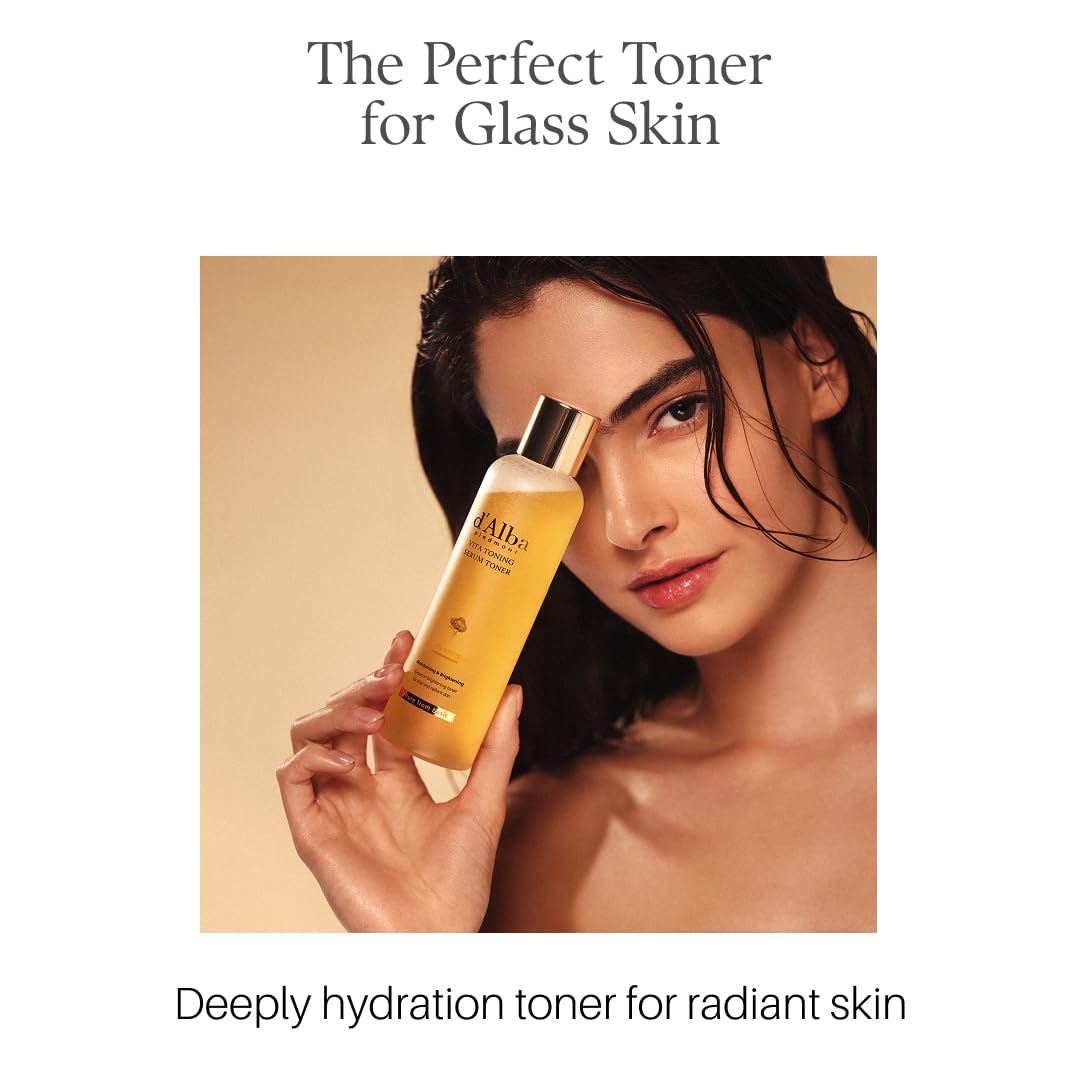 d'alba Piedmont White Truffle Vita Toning Serum Toner, Glass Skin with Double Vitamin Skincare, Face Moisturizer, (6.09 fl. oz) - FENGGESTORE20