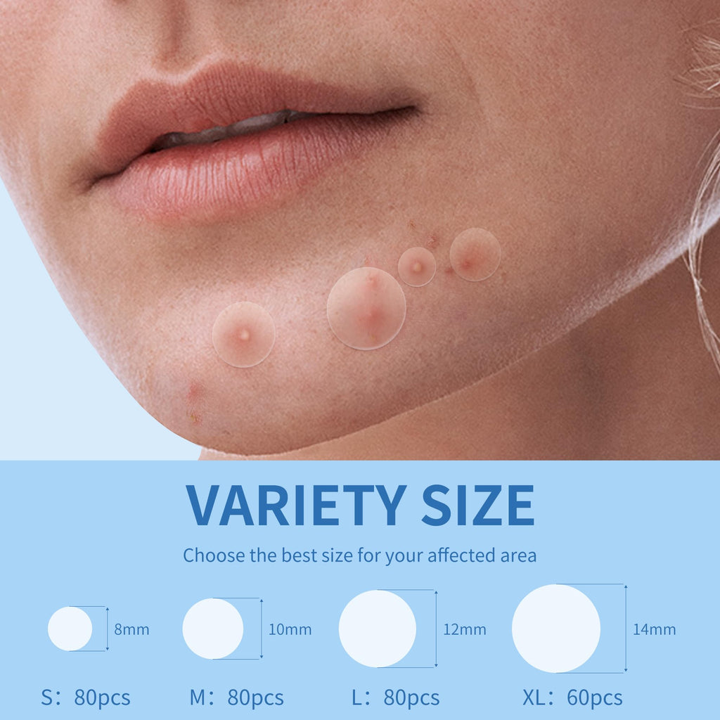 Daolyo Pimple Patches for Face, 4 Size 300 Counts Acne Patches, Hydrocolloid Patches - FENGGESTORE20