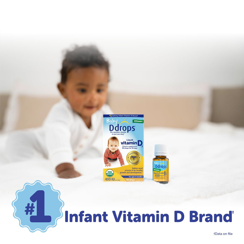 Ddrops Baby 400 IU, Vitamin D, 90 Drops 2.5mL (0.08 Fl. Oz (Pack of 1)) - FENGGESTORE20