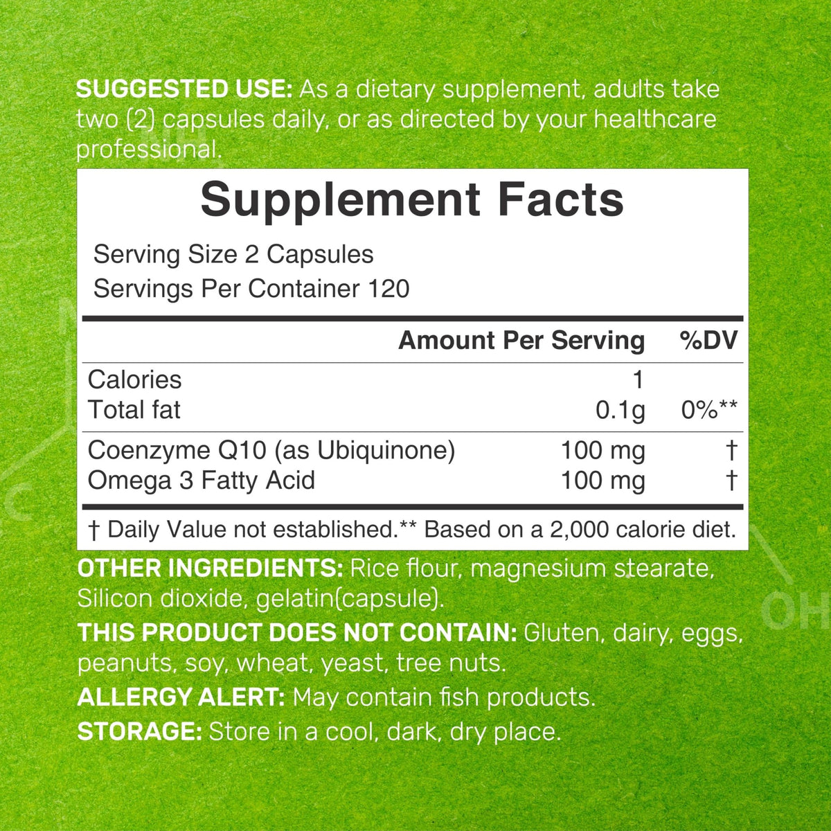 DEAL SUPPLEMENT CoQ10 100mg with Omega 3 100mg, 240 Capsules | Bioavailable Coenzyme Q10 Formula | Non-GMO - FENGGESTORE20