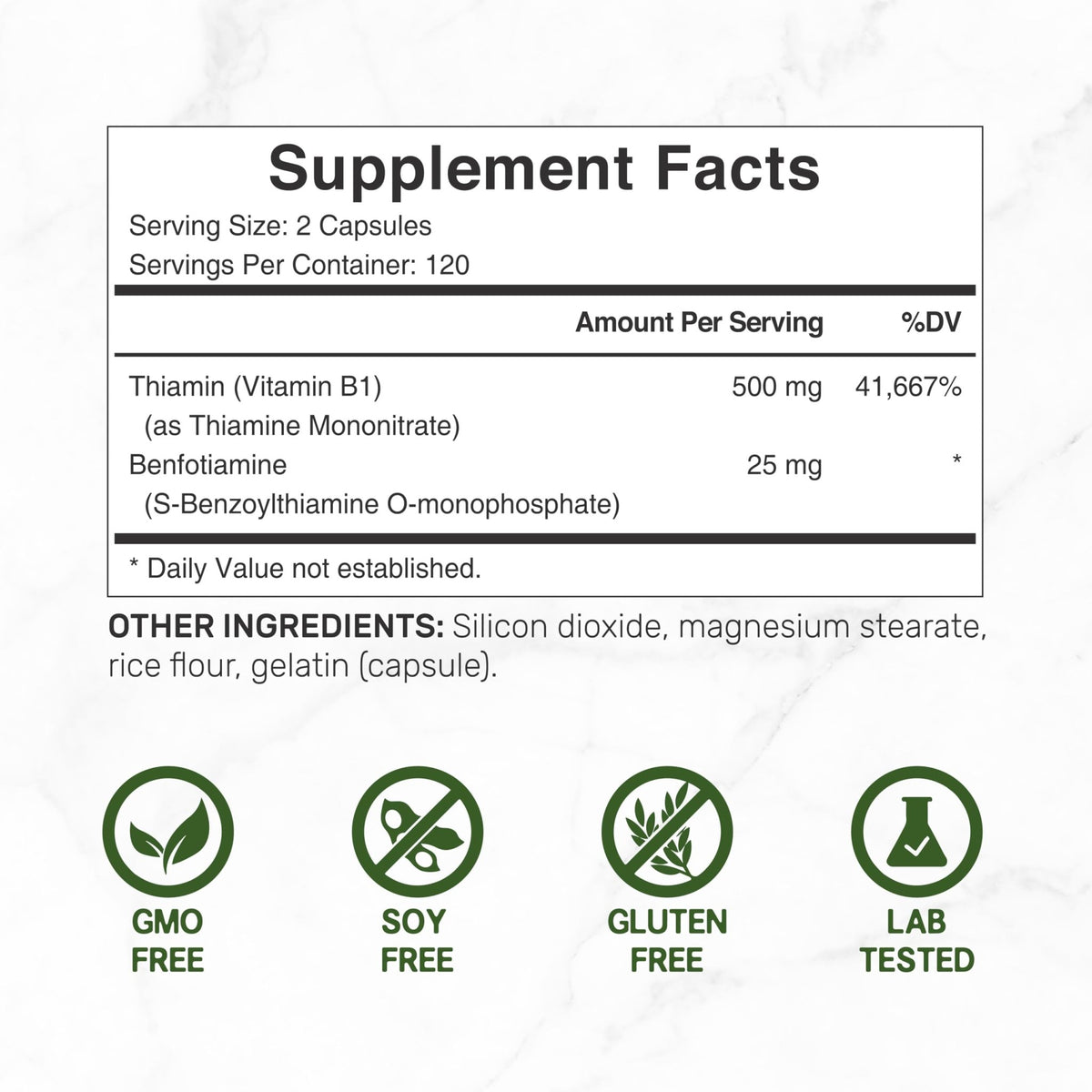 DEAL SUPPLEMENT Vitamin B1 500mg with Benfotiamine, 240 Capsules – 2 in 1 Enhanced Formula – Fat & Water Soluble Thiamine B1 Supplement - FENGGESTORE20