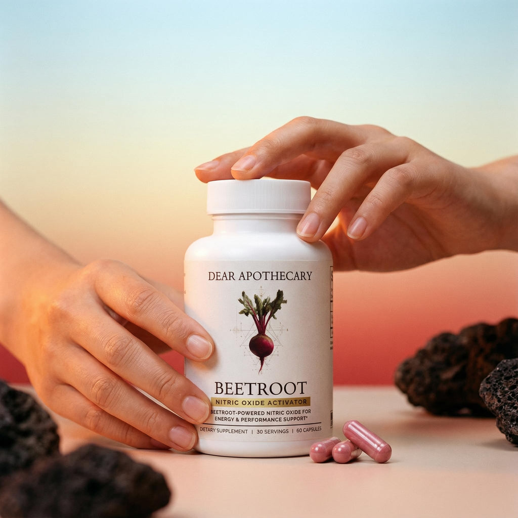 Dear Apothecary Organic Beetroot Capsules | 1300mg Beet Root Powder | Nitric Oxide Precursor | 60 Vegetarian Capsules | Non-GMO, Gluten Free, Vegan - FENGGESTORE20