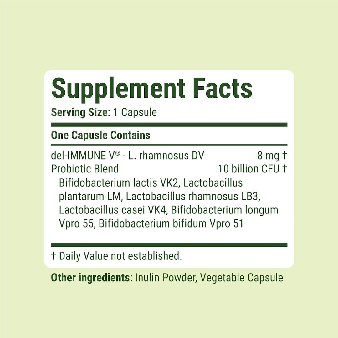 Del-Immune V® + Delpro Probiotic & Prebiotic Blend by Stellar Biotics - Promotes Optimal Gut Health, Digestion, Immune Support & Mood (120 Capsules) - FENGGESTORE20