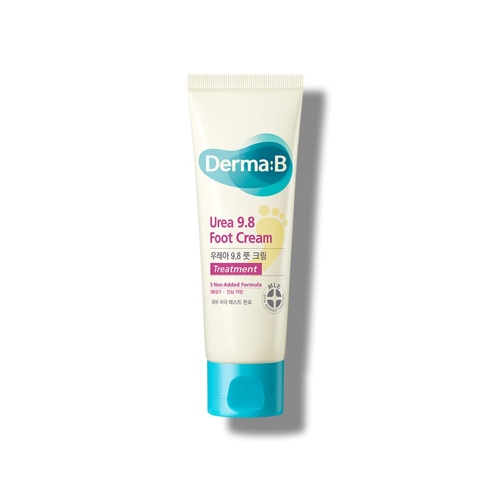 Derma B | Urea 9.8% Foot Cream | Foot Lotion for Dry Cracked Heel Treatment | Camellia Oil, Urea Cream for Feet | Hypoallergenic Leg Cream for Sensitive Skin | Woody Scent Foot Care | 2.7 fl oz (80ml) - FENGGESTORE20