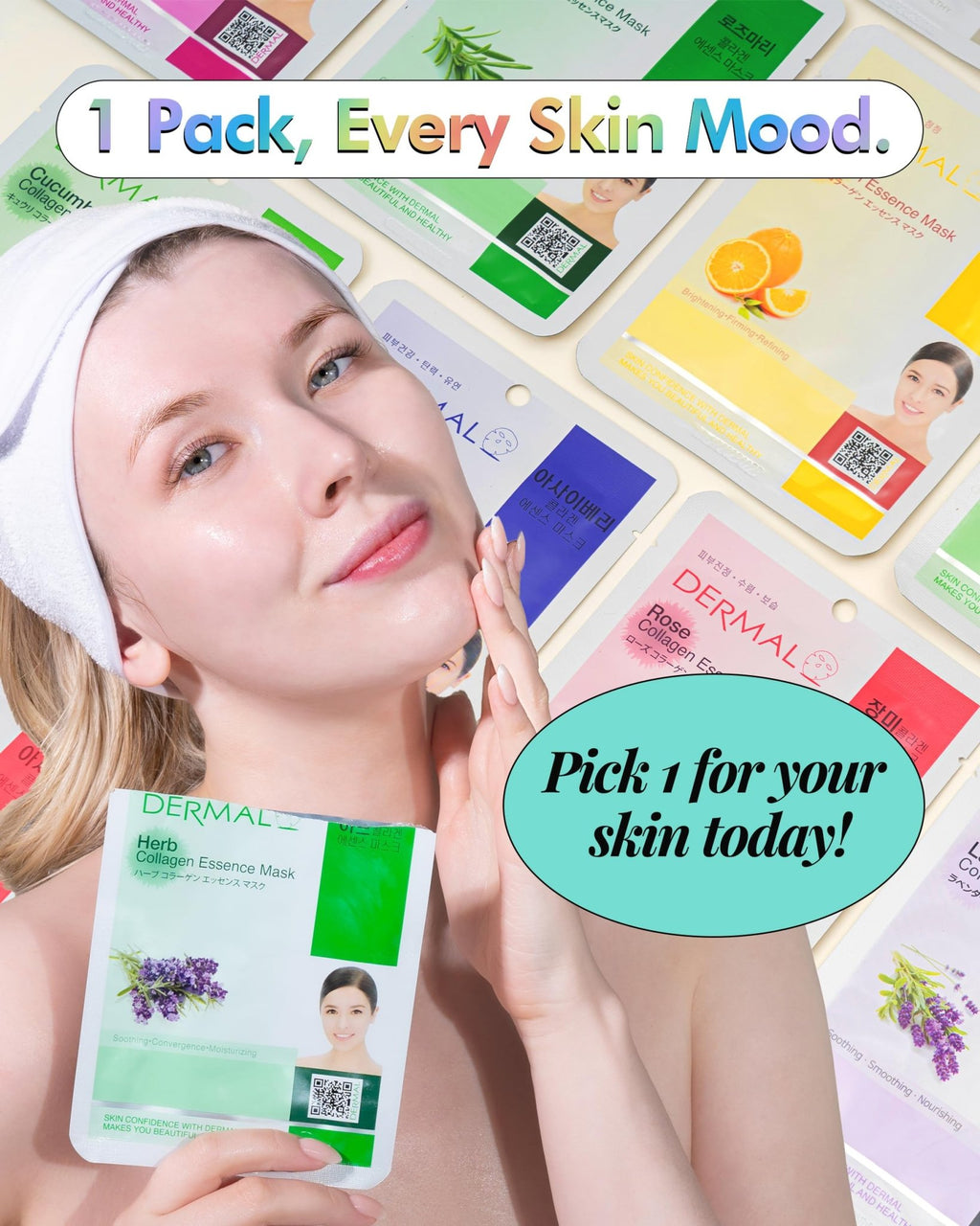 DERMAL 24 Combo Pack Made in Korea Facial Mask – 20+ Years of K-Beauty Experience, - FENGGESTORE20