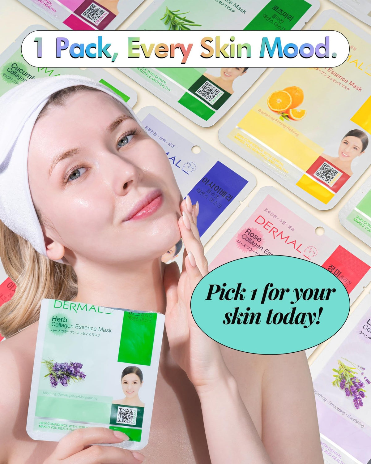 DERMAL 24 Combo Pack Made in Korea Facial Mask – 20+ Years of K-Beauty Experience, - FENGGESTORE20