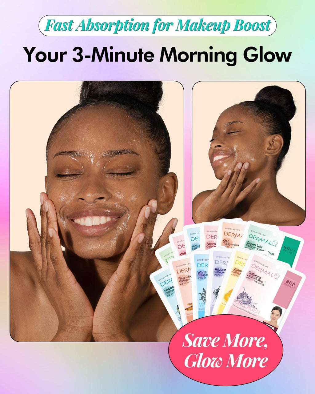 DERMAL 24 Combo Pack Made in Korea Facial Mask – 20+ Years of K-Beauty Experience, - FENGGESTORE20