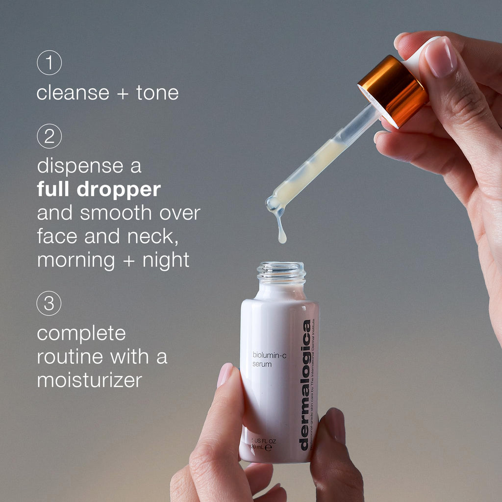Dermalogica Biolumin-C Serum, Vitamin C Dark Spot Serum for Face with Peptide and AHA - Exfoliates and Reduces Sign of Skin Aging, 1 Fl Oz - FENGGESTORE20