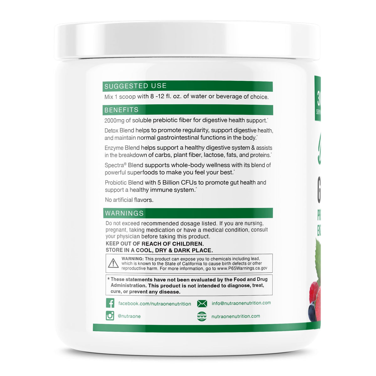 DetoxOne Daily Gut Health Powder* | Supports Normal/Healthy Digestive Function*| Promotes Detoxification*| Boost Energy & Improves Nutrient Absorption* - FENGGESTORE20