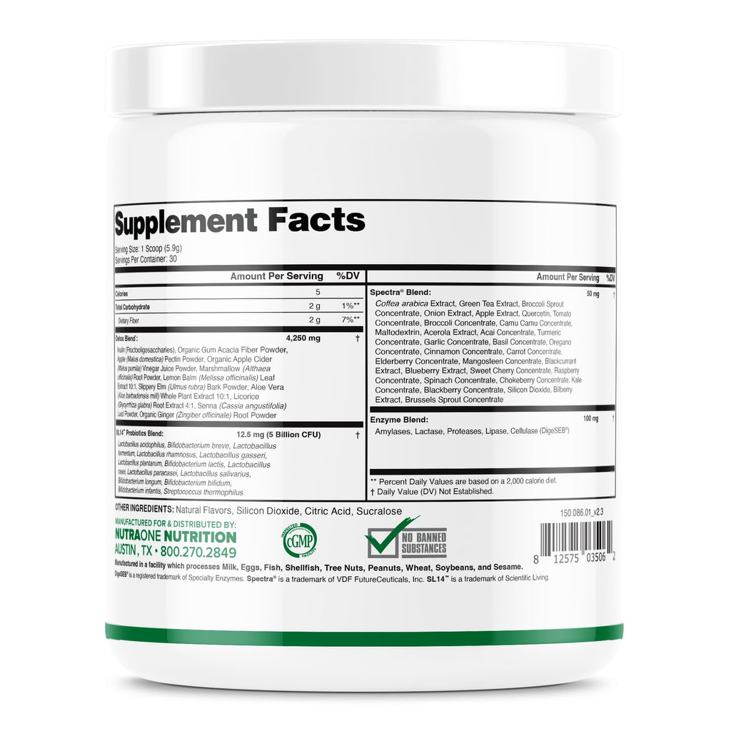 DetoxOne Daily Gut Health Powder* | Supports Normal/Healthy Digestive Function*| Promotes Detoxification*| Boost Energy & Improves Nutrient Absorption* - FENGGESTORE20