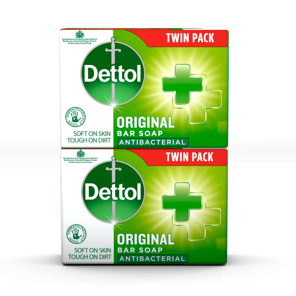 Dettol Anti Bacterial Original Soap 100g Twin Pack Dermatologically Tested - FENGGESTORE20