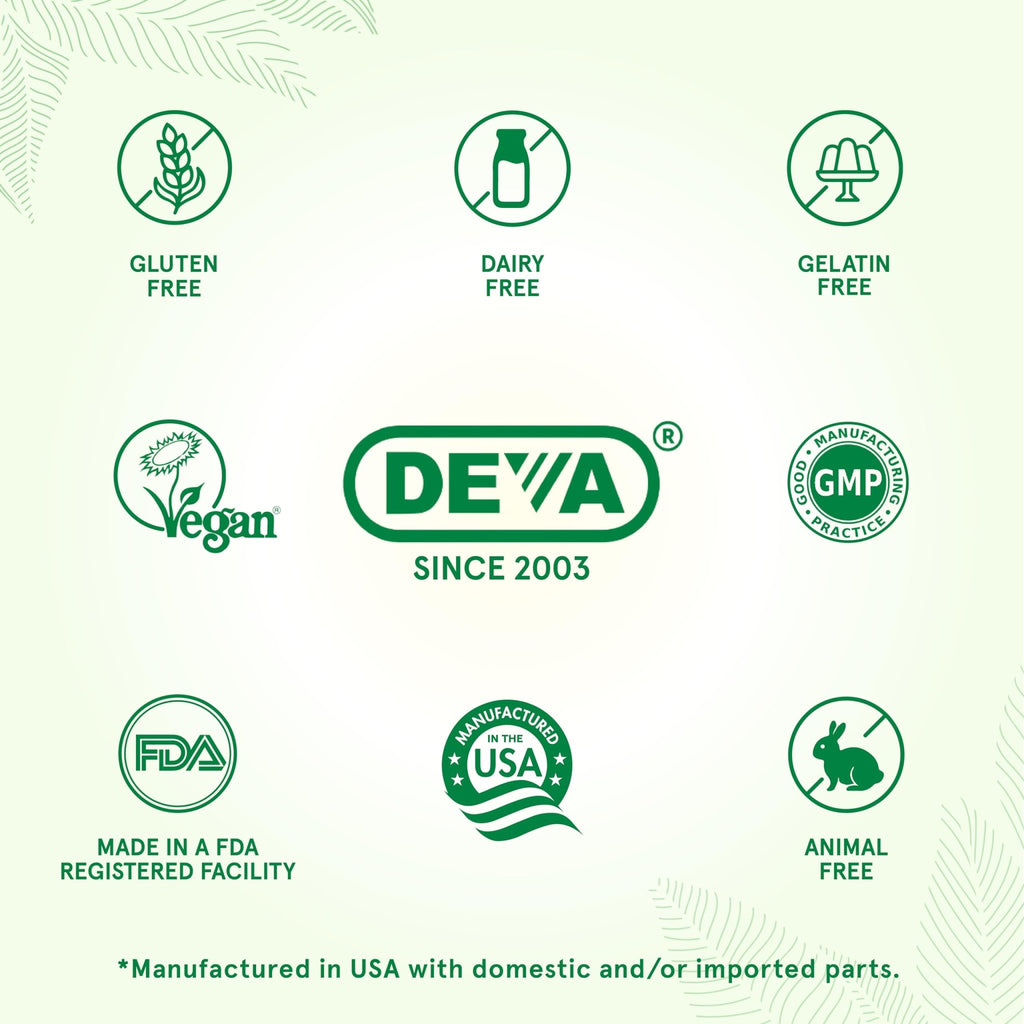 DEVA Vegan Multivitamin for Women & Men with Iron, Vitamin C, E, B Complex Vitamins, Zinc, 90 Tiny Tablets - FENGGESTORE20