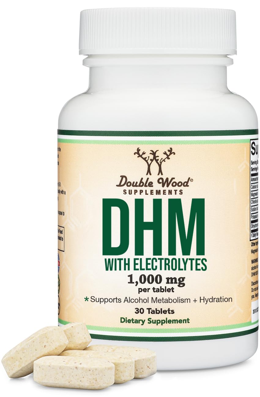 DHM1000 Dihydromyricetin (DHM) Tablets - Most Powerful DHM Supplement on The Market - 1,000mg per Capsule (30 Count) Enhanced with Electrolytes - FENGGESTORE20