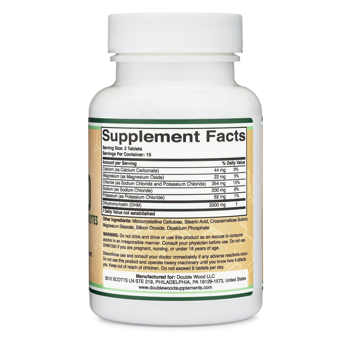 DHM1000 Dihydromyricetin (DHM) Tablets - Most Powerful DHM Supplement on The Market - 1,000mg per Capsule (30 Count) Enhanced with Electrolytes - FENGGESTORE20