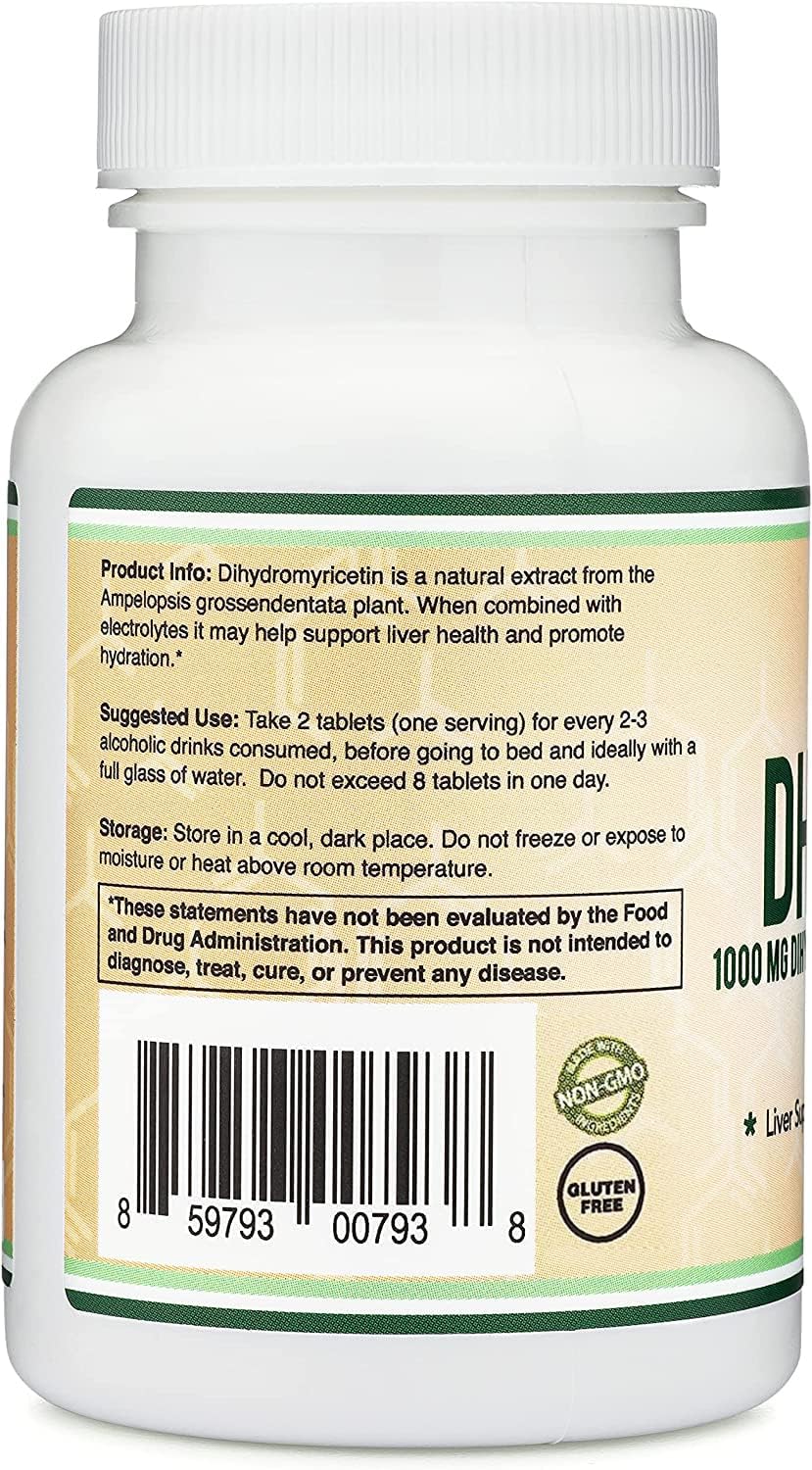 DHM1000 Dihydromyricetin (DHM) Tablets - Most Powerful DHM Supplement on The Market - 1,000mg per Capsule (30 Count) Enhanced with Electrolytes - FENGGESTORE20