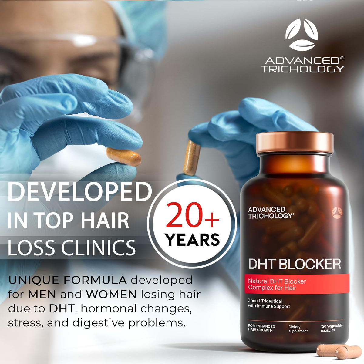 DHT Blocker - Hair Growth Supplement for Genetic Thinning for Men and Women | Approved* by American Hair Loss Association | Guaranteed, Backed by 20 Years - FENGGESTORE20
