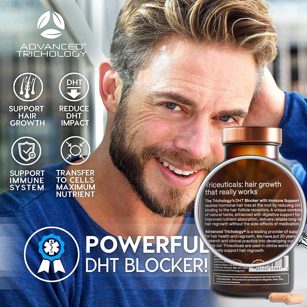 DHT Blocker - Hair Growth Supplement for Genetic Thinning for Men and Women | Approved* by American Hair Loss Association | Guaranteed, Backed by 20 Years - FENGGESTORE20